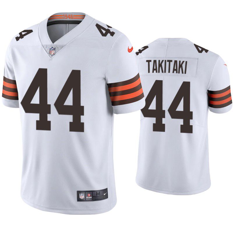 Men Cleveland Browns #44 Sione Takitaki Nike White Limited NFL Jersey->cleveland browns->NFL Jersey